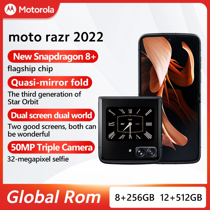 Global Rom Motorola MOTO razr 2022 5G Складной смартфон Snapdragon 8+ Gen1 6,7 дюйма, 144 Гц, OLED, 50 МП, тройная камера, 3500 мАч