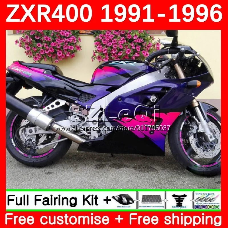 Blue pink ZXR400 For KAWASAKI NINJA ZXR-400 ZX-4R ZXR 400 91 92 93