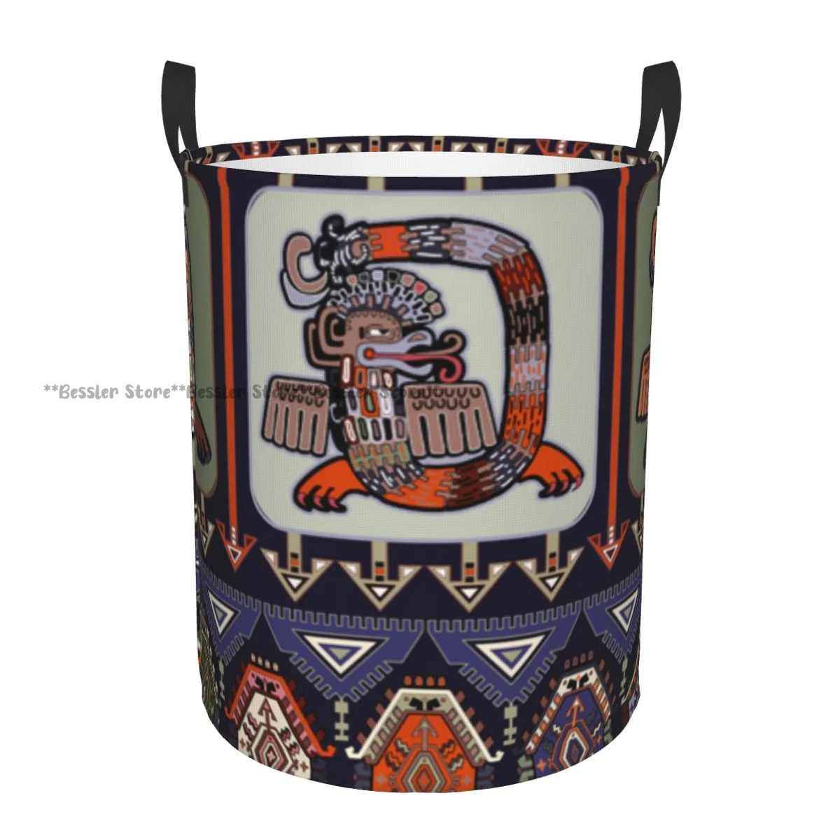 Foldable Laundry Basket for Dirty Clothes Aztec Mexican Storage Hamper