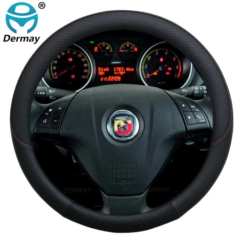 for Fiat Grande Punto Avventura Urban Cross Abarth Punto Car Steering Wheel Cover PU Leather 100% DERMAY Brand  Auto Accessories