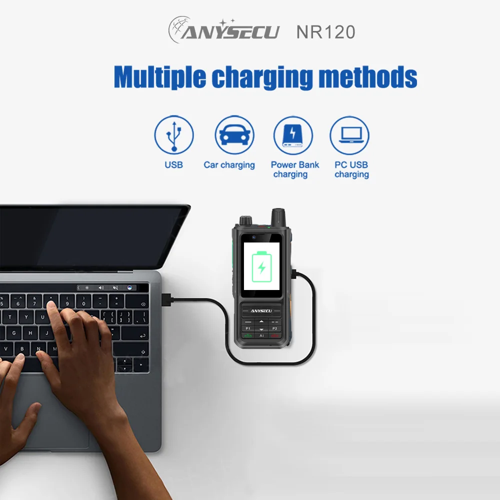 ANYSECU NR120 5G Walkie Talkie Smartphone IP68 3GB 32GB 2.4-inch Touchscreen 5000mAh Global Frequency Band Phone Dual Camera