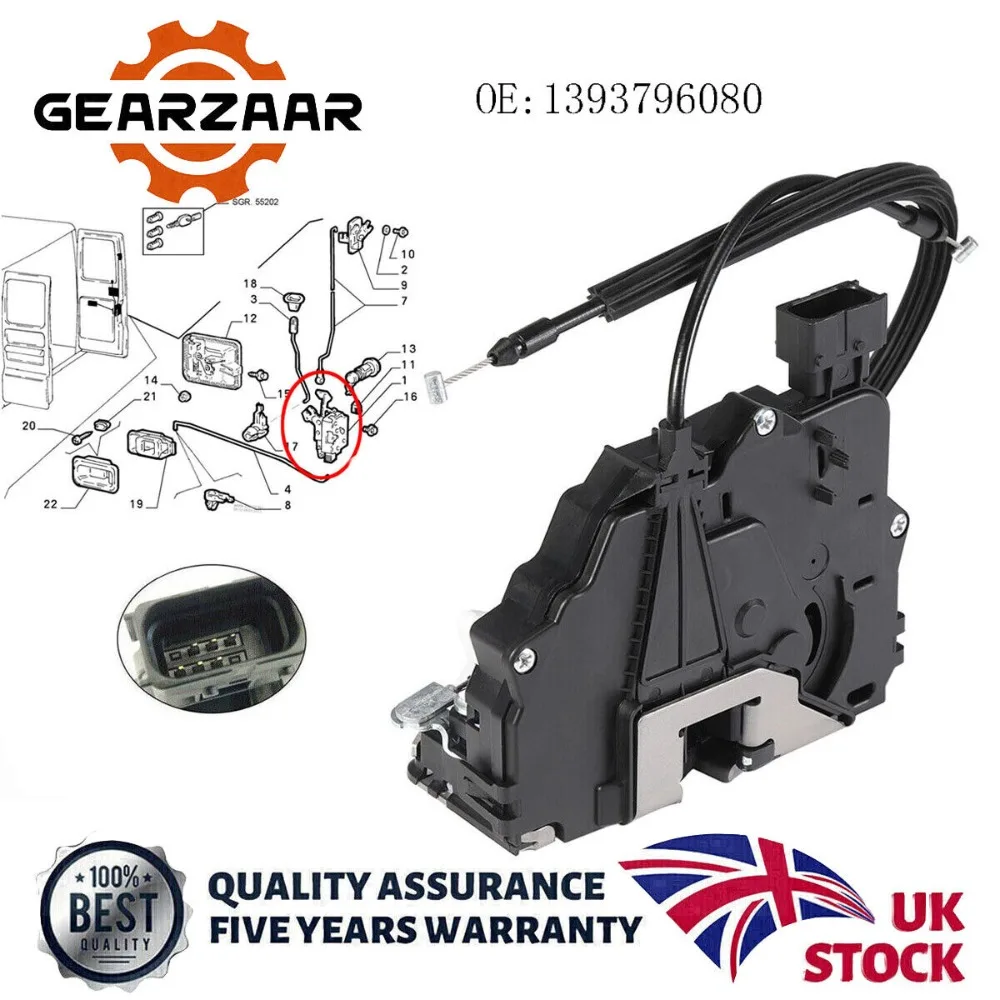 Rear Door Lock Actuator Mechanism for Ducato Citroen Relay Peugeot Boxer 2006+