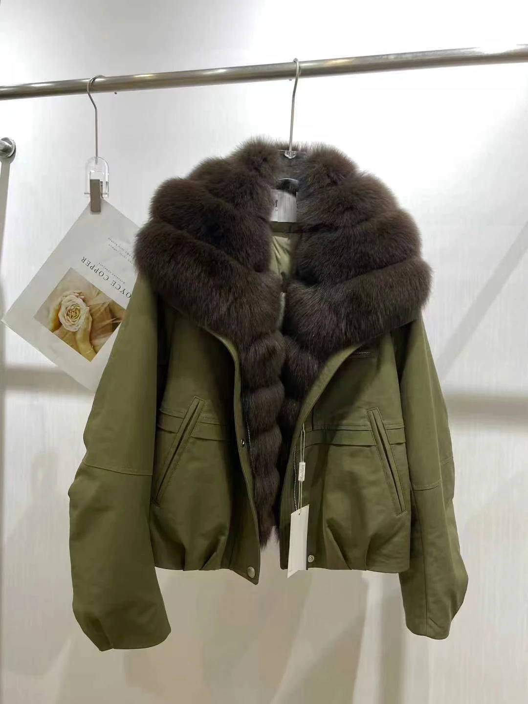  Collo in pelliccia giù Jaet Cappotto Parka caldo allentato da donna Casual Sle 80% piumino Potenza di riempimento Tessuto in cotone al 9%