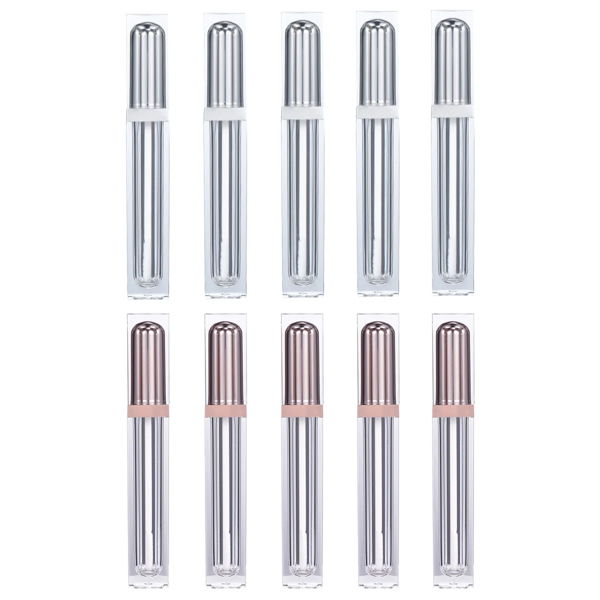 10 قطعة أنابيب ملمع الشفاه الفارغة حاويات بلسم الشفاه القابلة لإعادة الملء المحمولة حجم السفر DIY بها بنفسك فناني ماكياج المبتدئين البلاستيك #5
