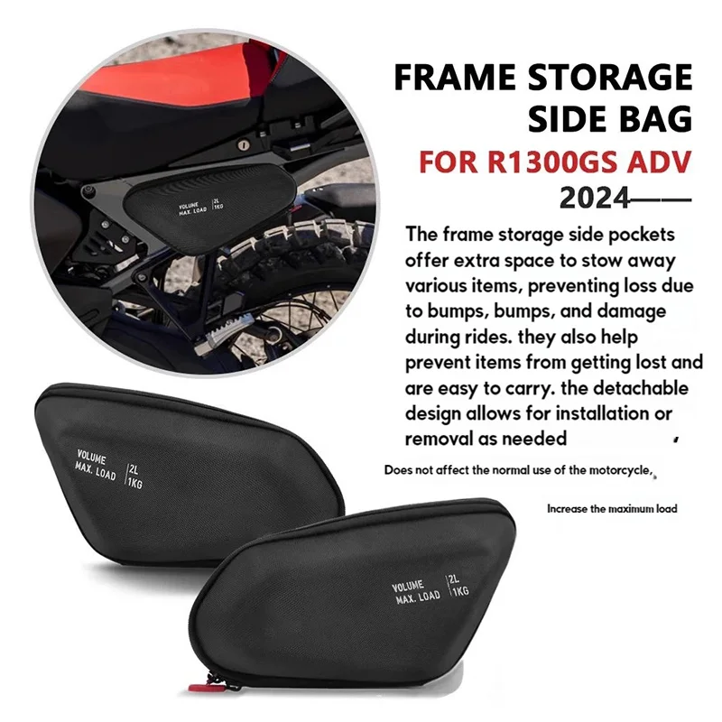 الجانب الإطار حقيبة واق من المطر لسيارات BMW R1300GS Adventure R 1300 GSA R1300 GS ADV 2024 2025 دراجة نارية الجانب حقيبة بإطار تخزين أكياس التعبئة