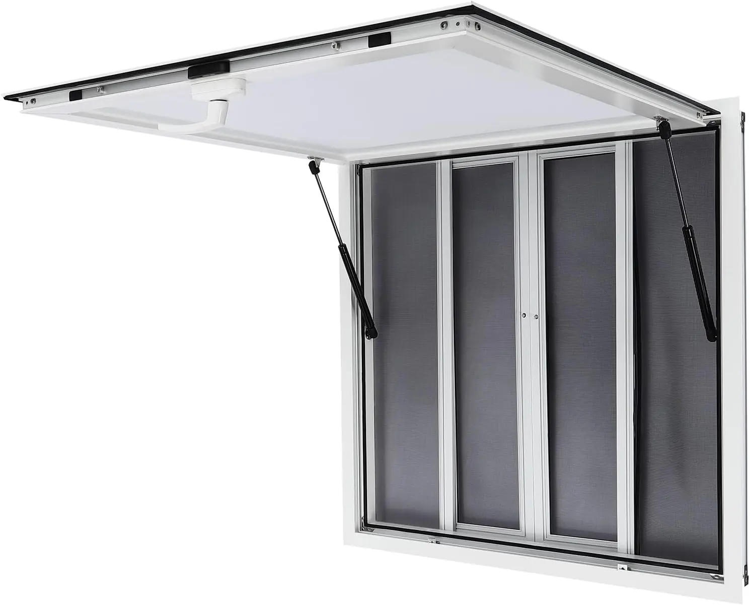 Concession Window,with 4 Horizontal Sliding Screen Windows & Awning Door & Drag Hook, Serving Window  (36 x 36in)