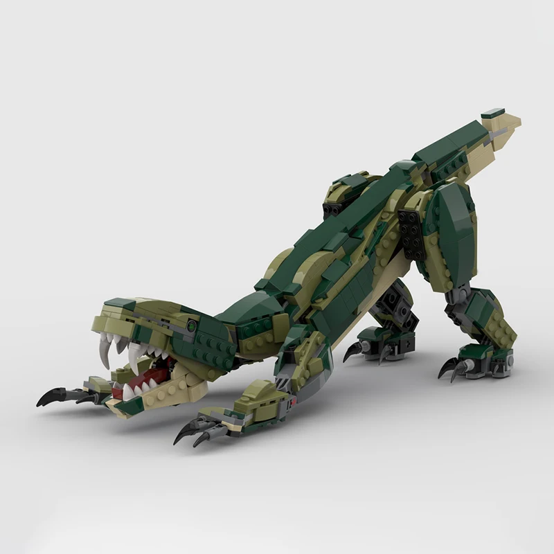 614 PCS MOC Dinosauro Verde Figura Dettagli del Modello Modulare Blocchi di Costruzione FAI DA TE Per Bambini Assemblaggio Display Giocattoli Festival Regalo A Sorpresa