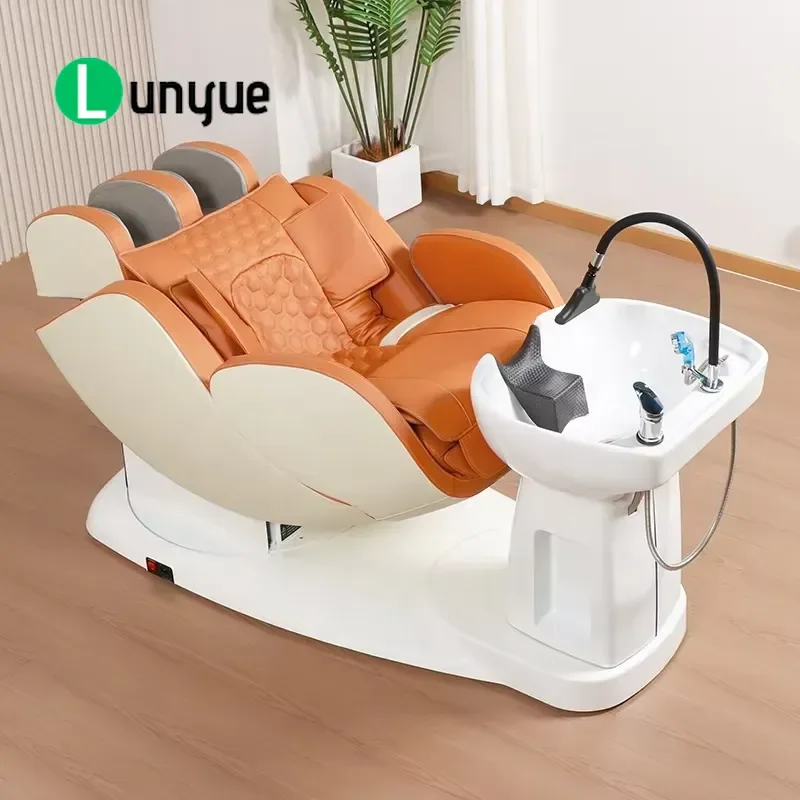 Electric Shampoo Chair Rotating Massage Barber Furniture Automatic Head Spa Hairdressing Seat for Beauty Shop