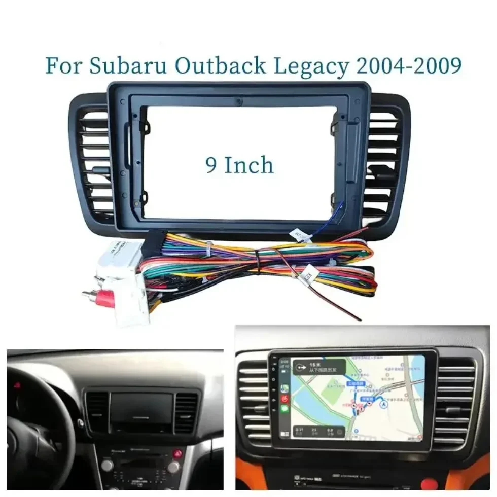 

Для Subaru Outback Legacy 2004-2009 9-дюймовый автомобильный каркасный адаптер для фасции Android с большим экраном, комплект панели для приборной панели