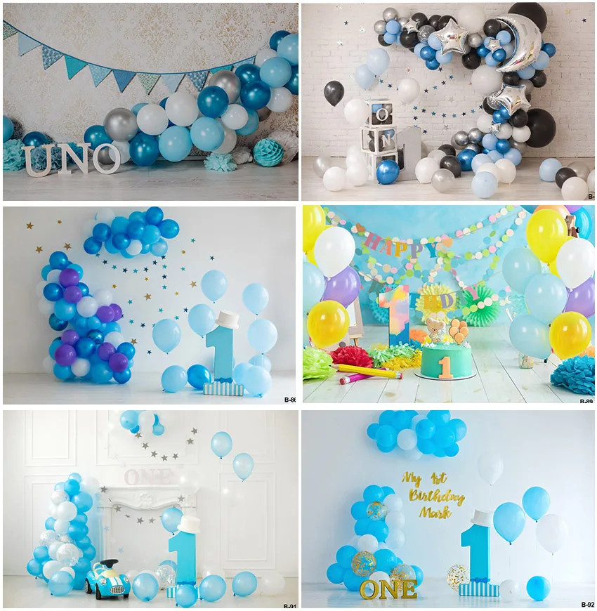 

Children Birthday Party Decor Interior Balloons Cake Baby Shower Backdrops Photographic Child Portrait Backgrounds Photocall