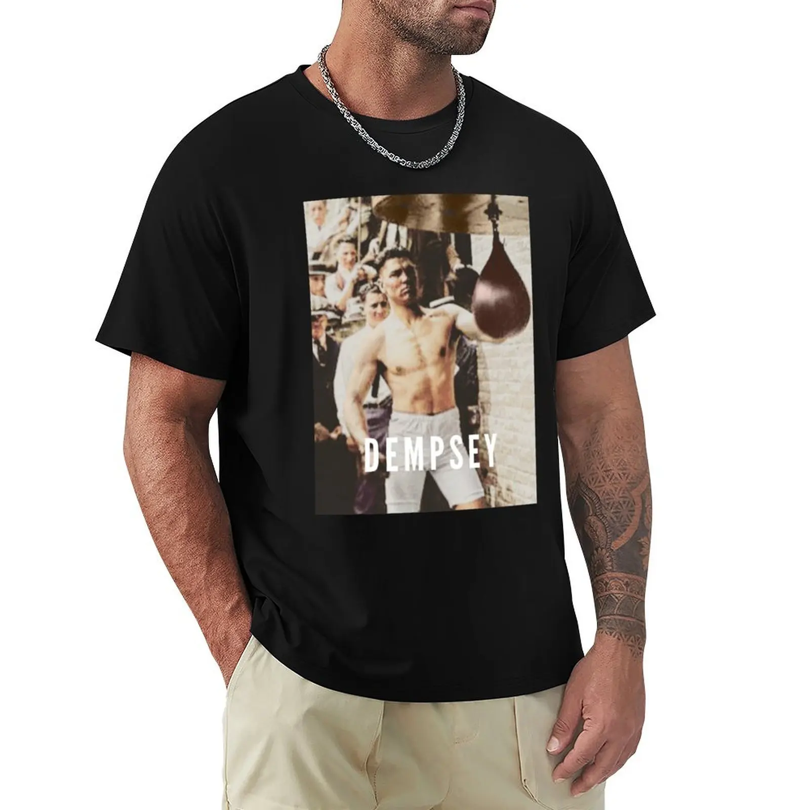 Jack Dempsey Workout - Boxing Legend Colorized T-Shirt Fashion Casual Short Sleeve T-Shirt