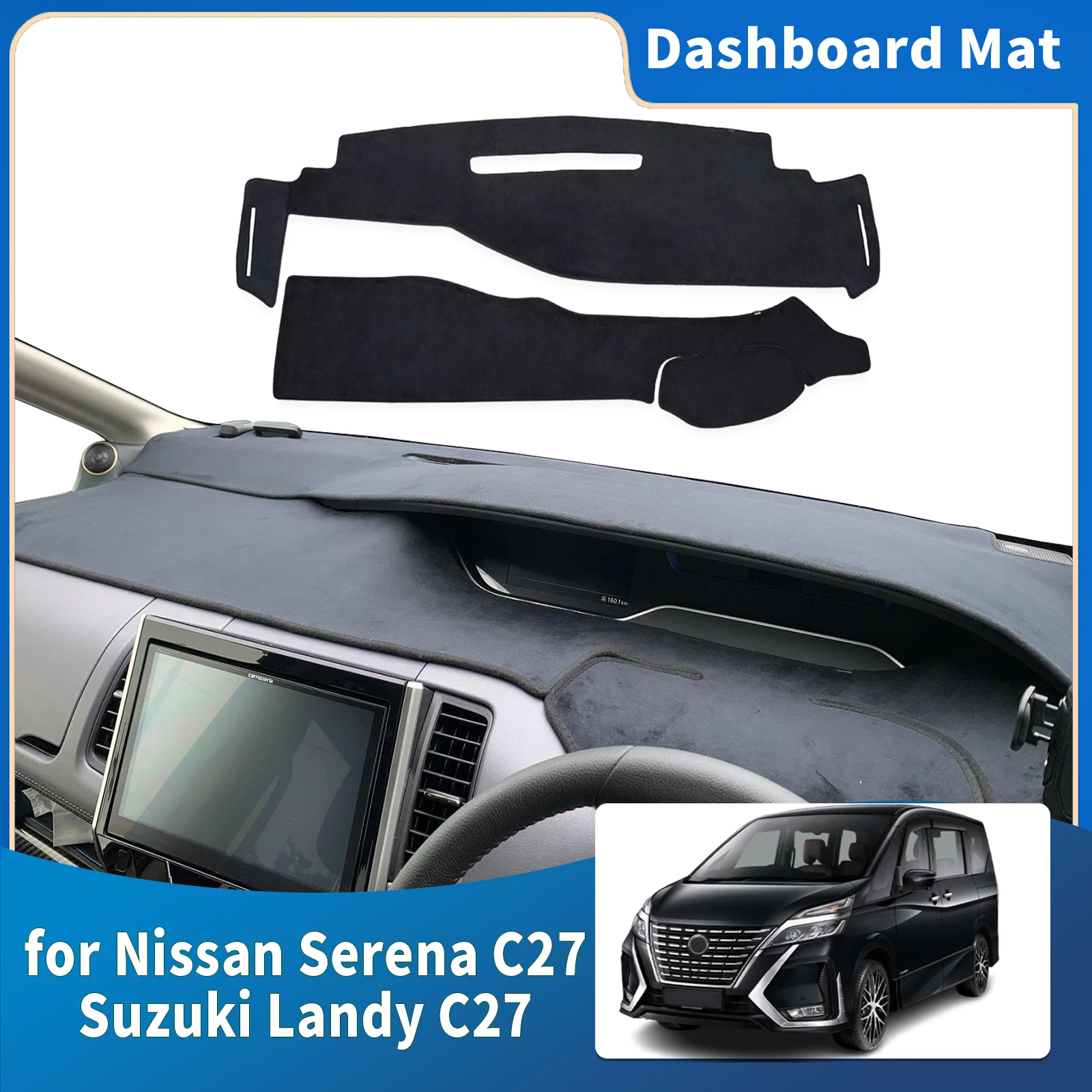 

fit for Nissan Serena C27 2016-2022 Suzuki Landy Car Dashmat Dashboard Cover Pad Protective Carpet Accessories DashMat Sunshade