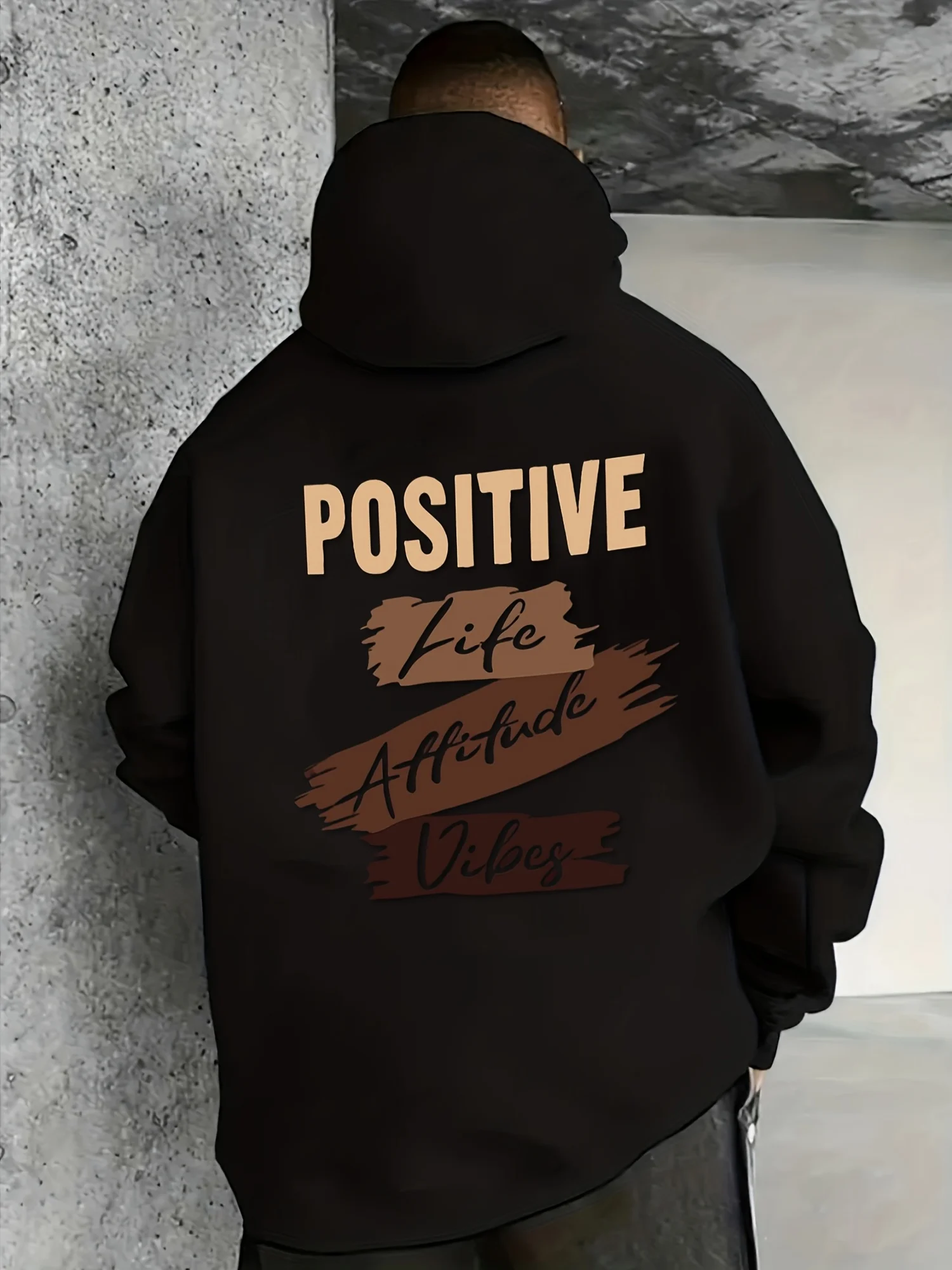 Men's Casual Hoodie, Fashionable Summer Basic Style, Patterned, Plus Size, Long Sleeve