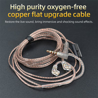 Original KZ Earphones Cord 8 Strands Gold Silver & Copper Cube Mixed Upgrade Cable Headset Wire for CRA/ZS10 Pro/EDX Pro/ZSN/ZSR