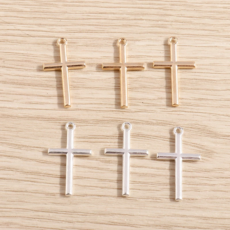 40pcs 13x23mm 2 Colors Alloy Cross Charms Pendants for Jewelry Making DIY Drop Earrings Necklaces Bracelets Handmade Crafts Gift