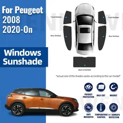 For Peugeot 2008 P24 2024 2023 2022-2020 Magnetic Car Window Curtains Solar Sunshield Shadow Mesh Glass Shading Sun Protection