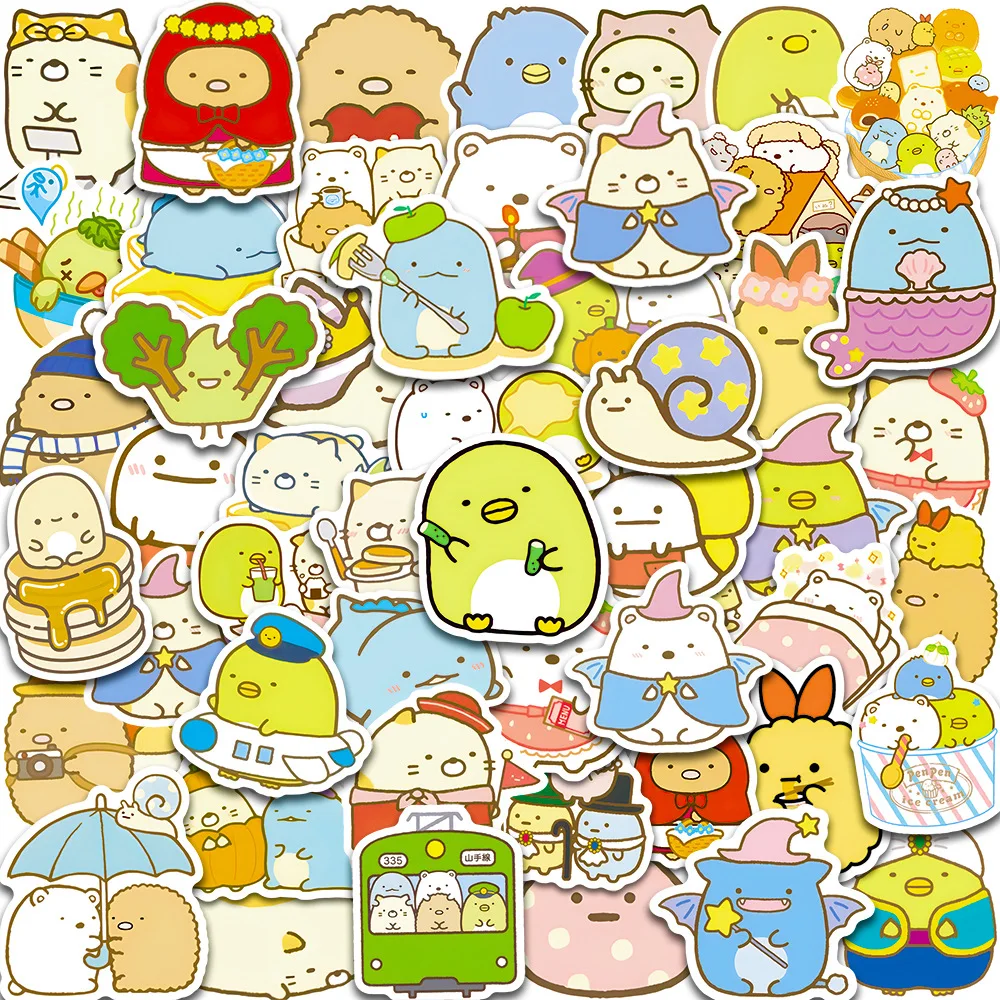 50 Stück Kawaii Sumikko Gurashi Graffiti-Aufkleber, wasserfest, personalisierte Aufkleber für Laptop, Gepäck, Handyhülle, DIY-Spielzeug