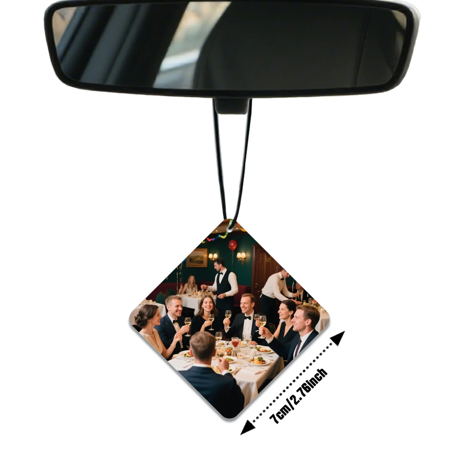 1pc/3pcsCustom Diamond Photo Car Air Freshener, Family Car Rearview Mirror Pendant, Custom Company Logo, Commemorative Gifts and