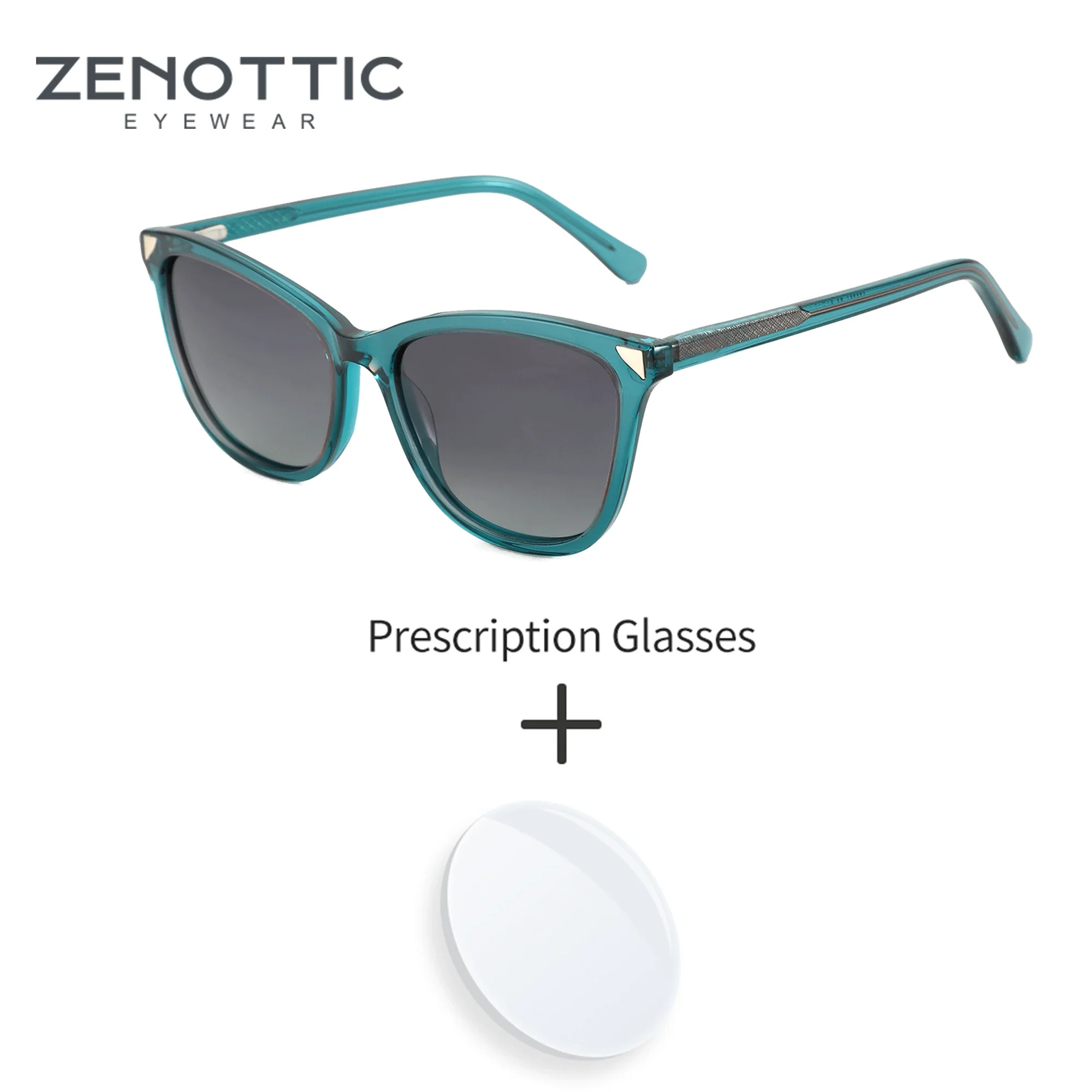 

ZENOTTIC 2024 Retro Cat Eye Prescription Sunlasses Women Acetate Shade Myopia/Hyperopia/Progressive Optical Fashion Sun Glasses