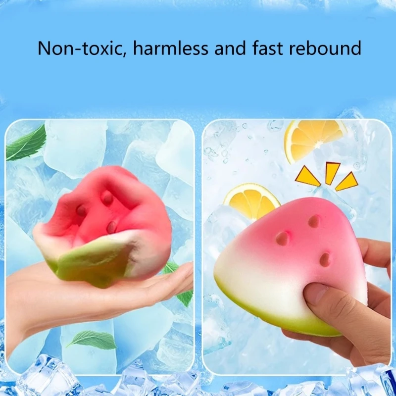 Brinquedo espremível melancia realista, alívio sensorial antiestresse para crianças e adultos 15UB