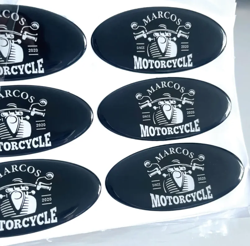 50PCS Customized 3D Dome Epoxy Transparent Label Personalized Circular PVC Strong Adhesive Waterproof Logo Sticker