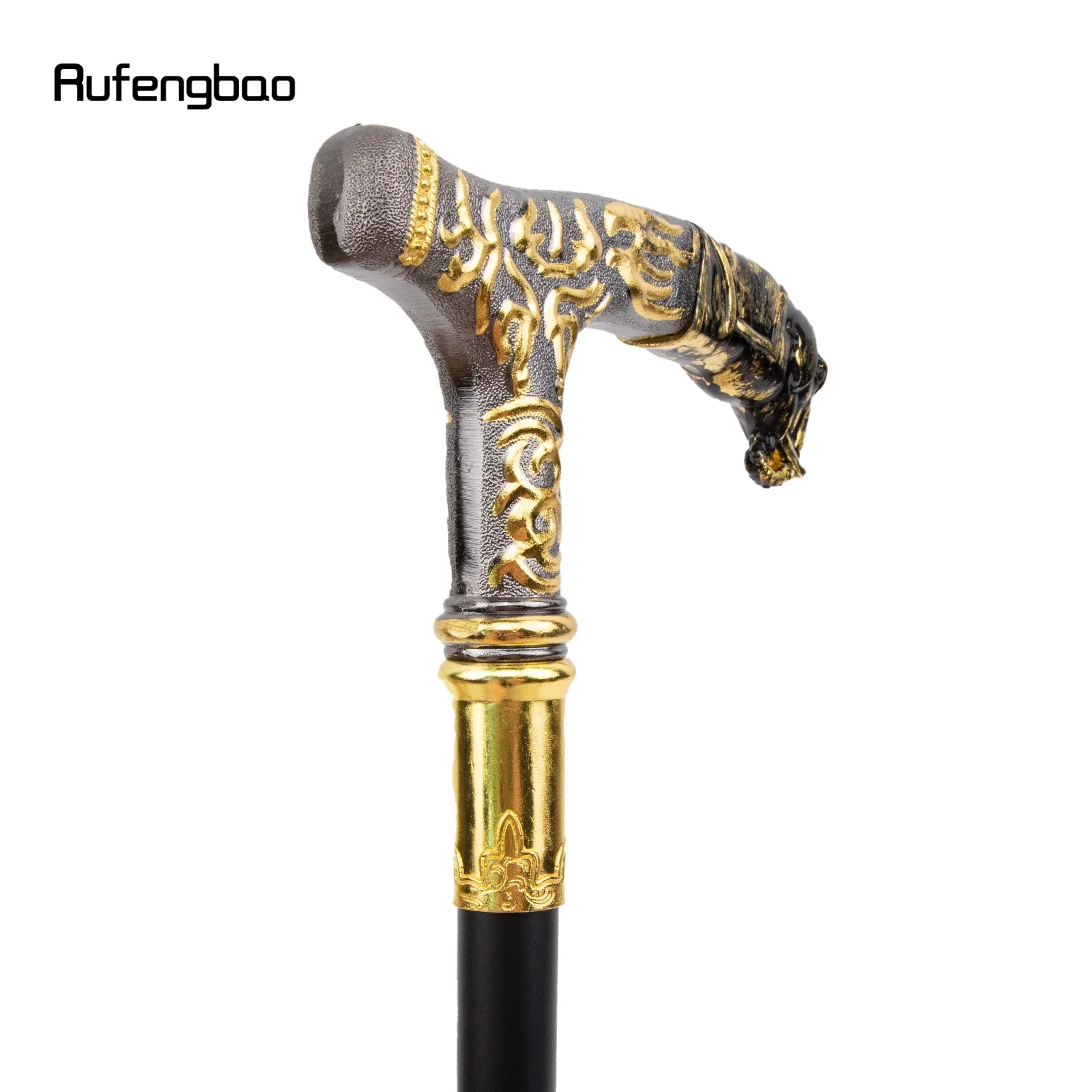 Golden Black Elephant Handle หรูหรารูปแบบเดิน Stick แฟชั่น Elegant Walking Stick ตกแต่ง Cane KNOB Crosier 90 ซม