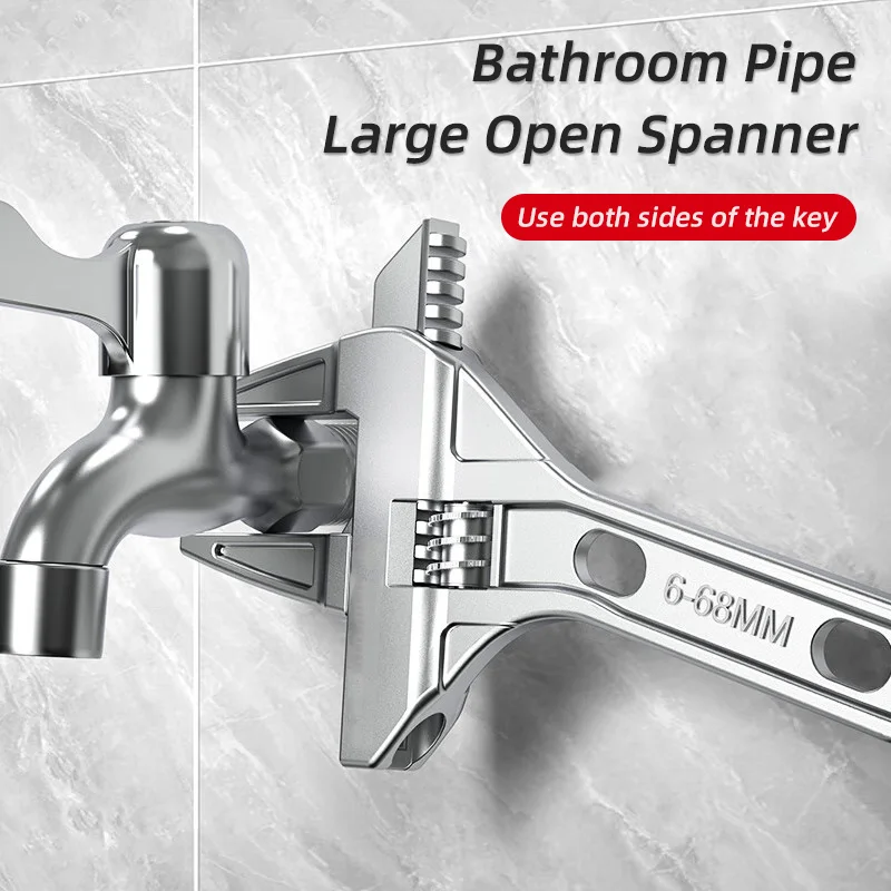 

Adjustable Wrench Universal Spanner Multi-function plumbing Hand Tools Nut Sink Wrench Bathroom Pipe Large Open Spanner