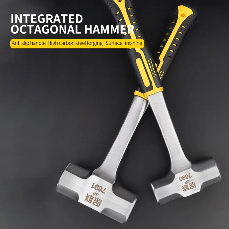 Claw Hammer 2P 3P Heavy Duty Octagonal Hammer Nail Lifting Crushing Hammer Professional Construction Multifunctional Hand Tools