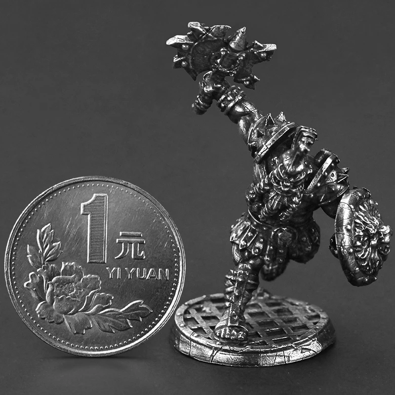 Dwarves Spartan Soldiers Metal Action Figures Cupronickel Model Board Game Pieces Ornament Accessories Birthday Present for Boys