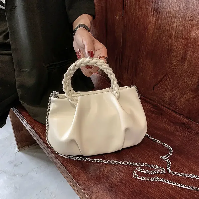 

2025 Summer New Style Japan Korea Cloud Bag Women's Fashion Trend Chain One-shoulder Crossbody Pleated All-match Texture Handbag