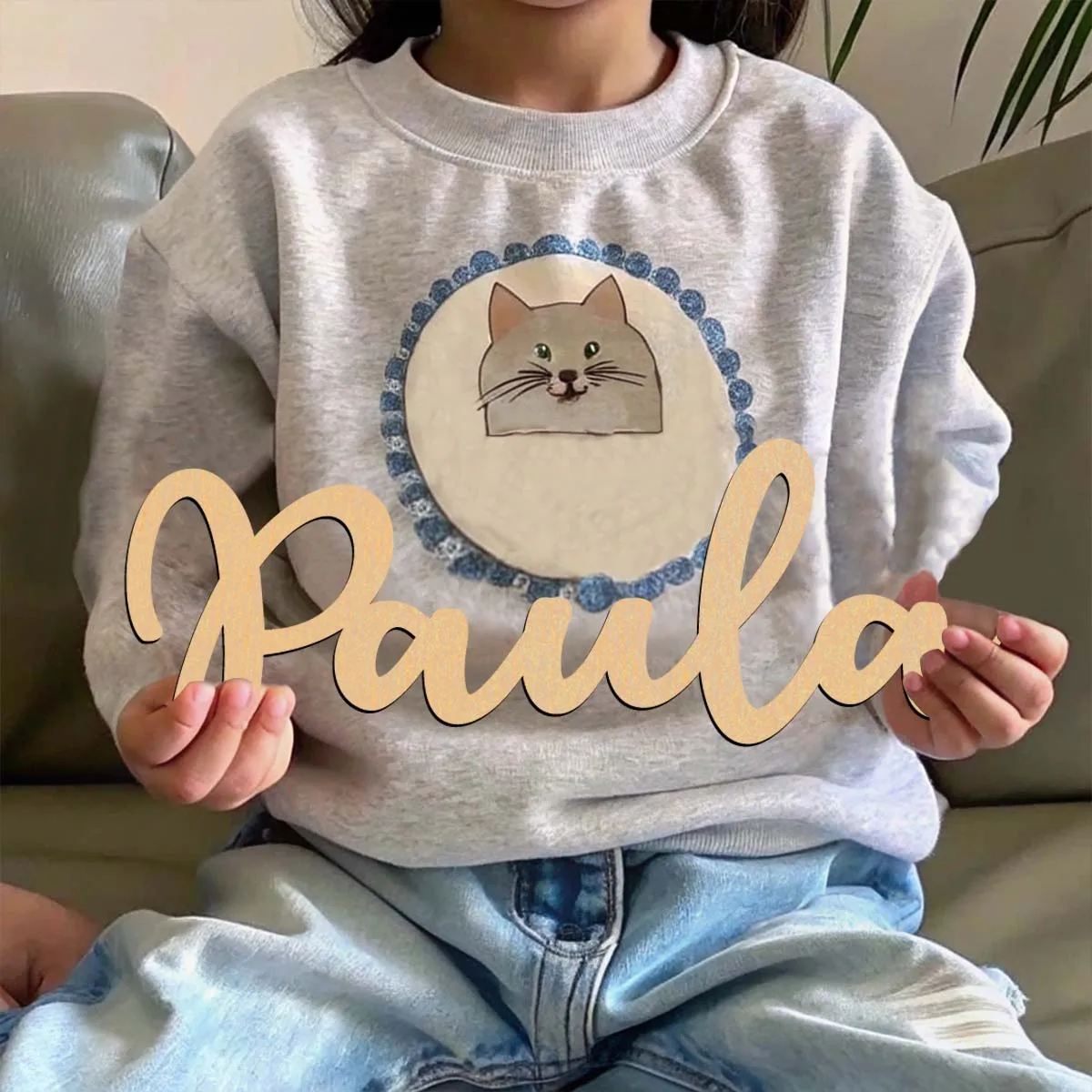 Paula de dibujos animados, ejemplo, nombre personalizado, letrero cortado con láser, decoración de madera, Material duradero para exteriores, 1 ud.