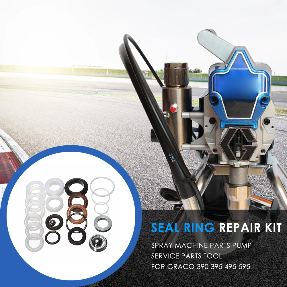 طقم تصليح تشكيلة مجموعة في الهواء الطلق المضادة للمقاومة ختم طوقا غسالة ختم إصلاح أجزاء ل Graco 390 395 495 595