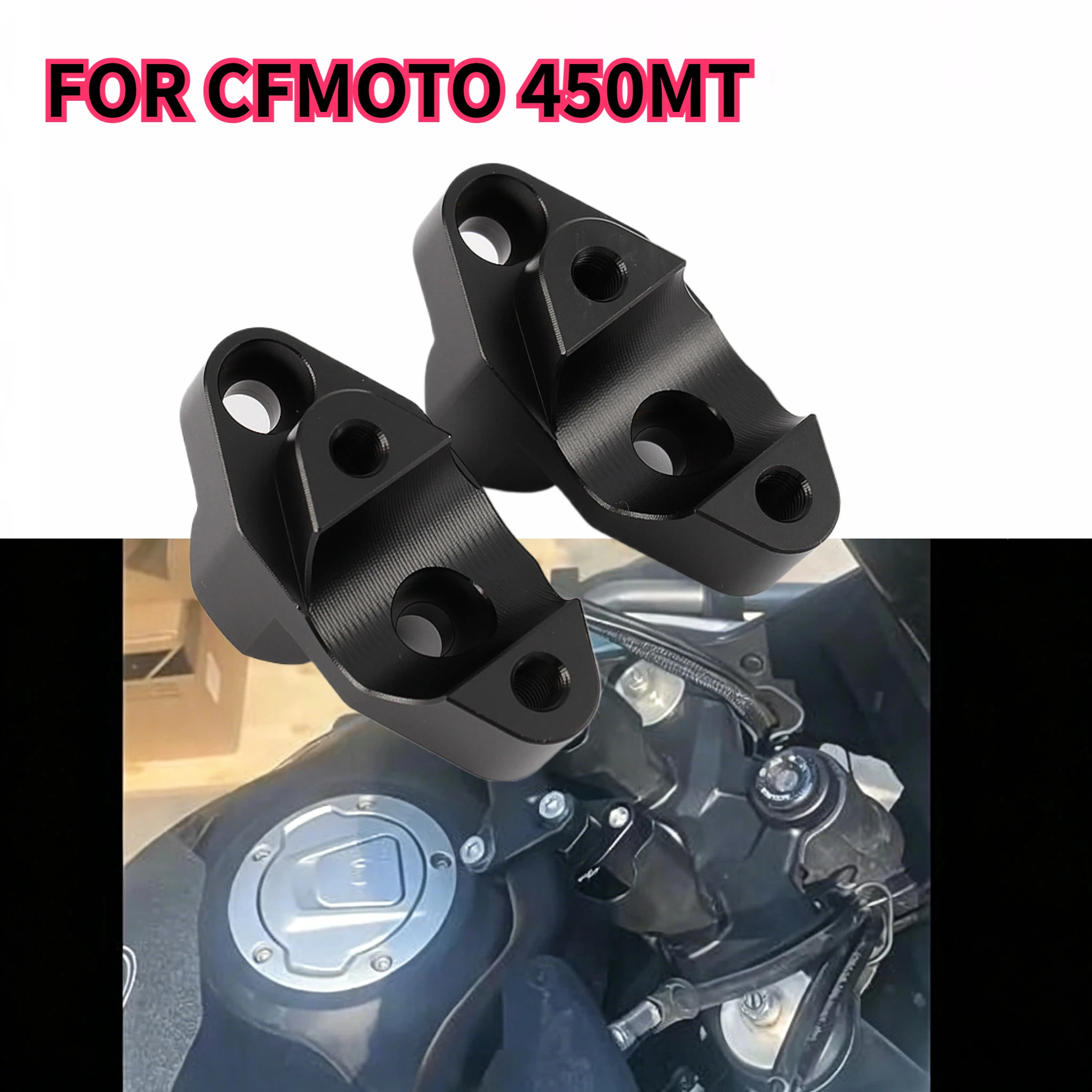 

CNC Aluminum Motorcycle Handlebar Riser 30mm Heightening Clamp Motorcycle Accessories For CFMOTO 450MT 450 MT 2024 2025 2026
