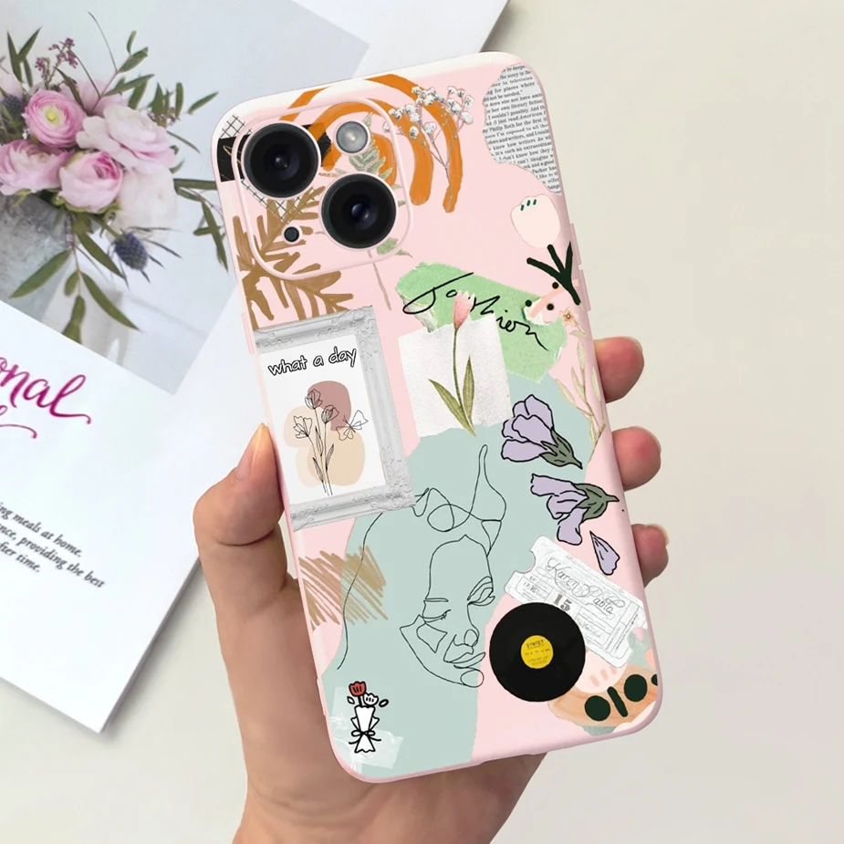 For Apple iPhone 15 Case Stylish Art Painted Cover Soft Silicone Phone Case For iPhone 15 Pro Max iPhone15 Plus Back Cover Coque