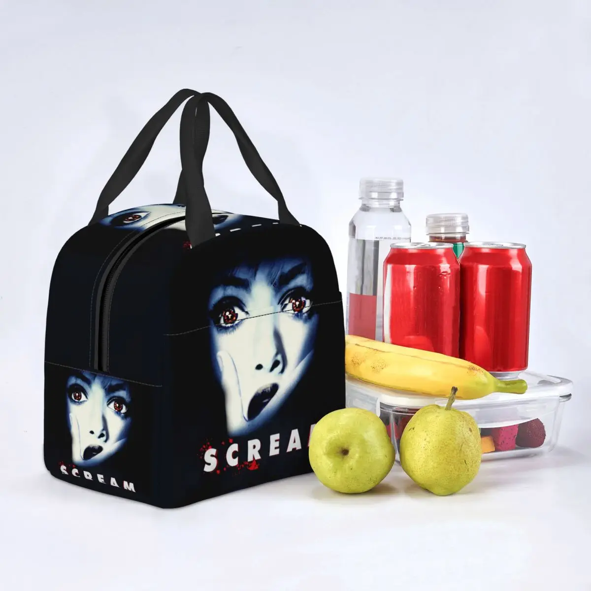 Halloween Horror Movie Scream Lunch Bag Women Thermal Warm Cooler Insulated Lunch Box for Student School Picnic Food Tote Bags