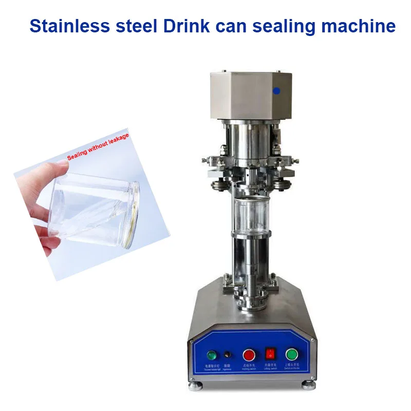 Automatic Can Sealing Machine Stainless Steel Seamer Milk Tea Sealer Fast Food Shop Can Packaging Tools With Dual Motor