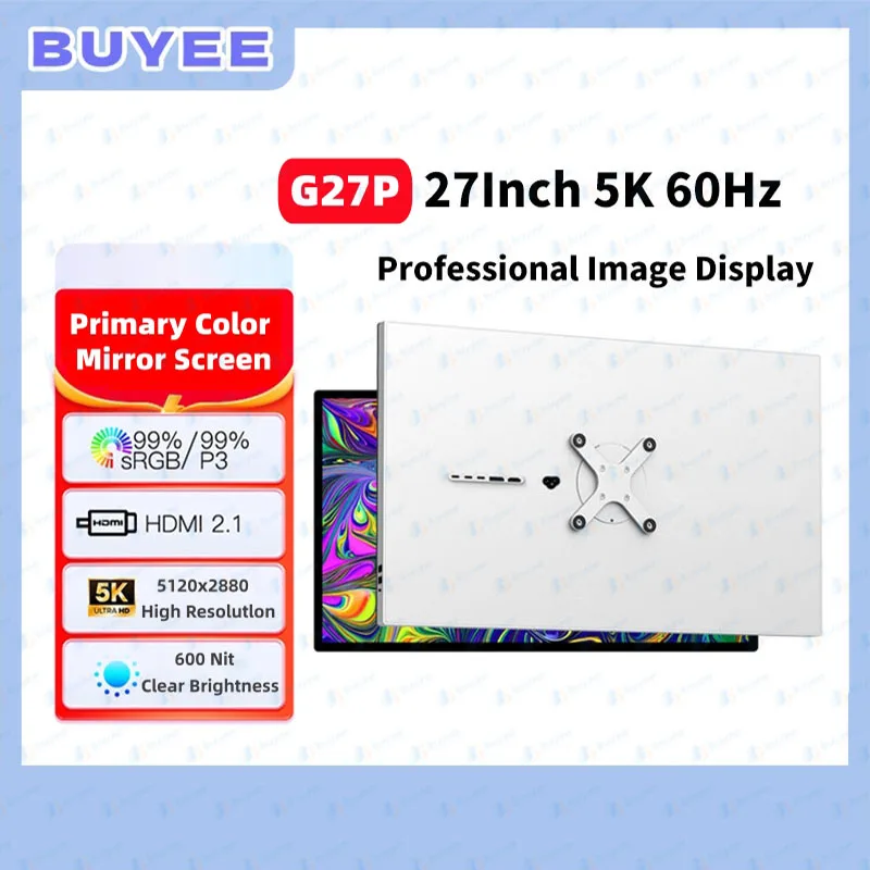 Monitor LCD 27 Inci Tipe-C 60Hz Aluminium Alloy G27P Monitor Gaming 5120*2880 5K Monitor 1ms IPS HDMI2.1 DP1.4 Panel IPS