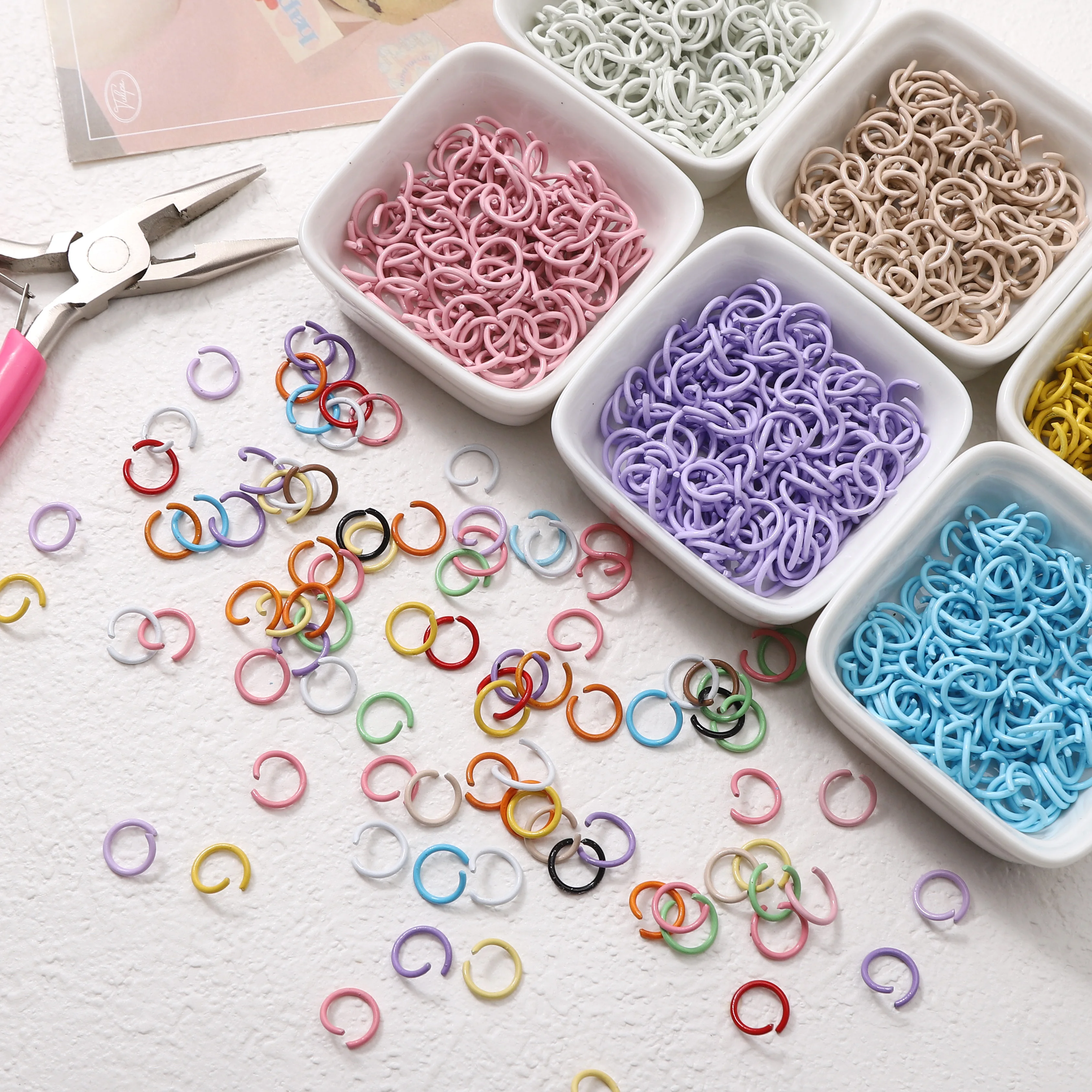 50Pcs/lot 10mm Colorful Iron Spray Painted Open Jump Rings Metal Split O Rings Connectors For Jewelry DIY Making Findings