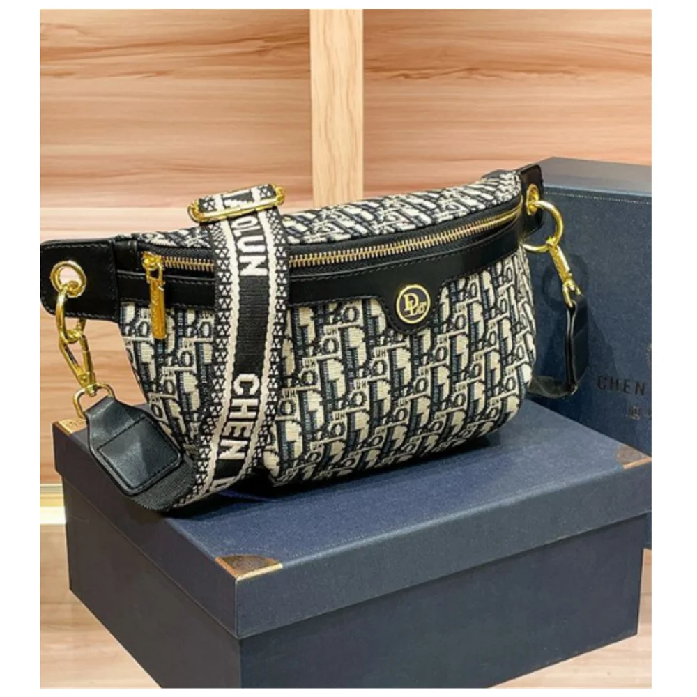 

The New Trend of Senior Sense of Letters Broadband Women's Chest Bag Brand Fashionable Versatile Shoulder Crossbody Bag