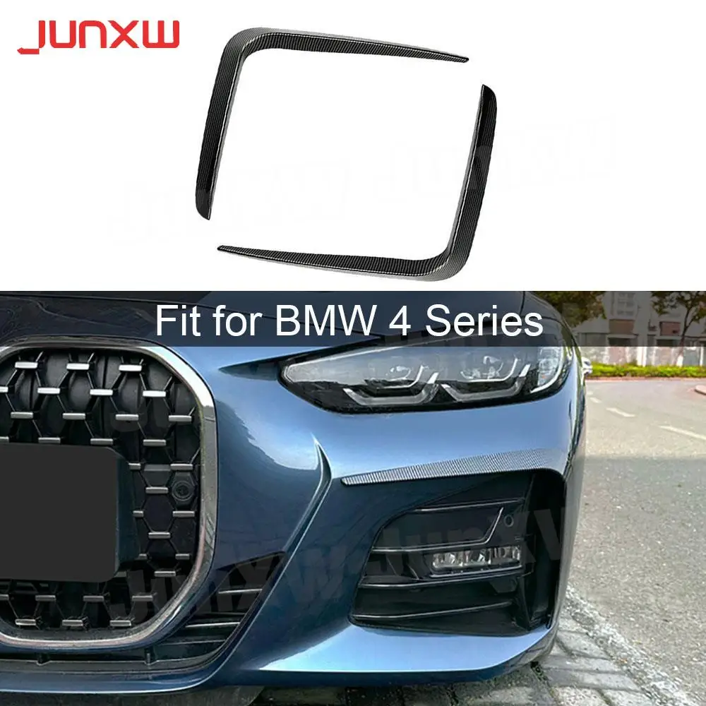 

For BMW 4 Series G22 G23 G26 M Sport 2021 + ABS Front Bumpers Fins Air Vent Trim Spoiler Canards Splitters Car Styling 2Pcs/Set