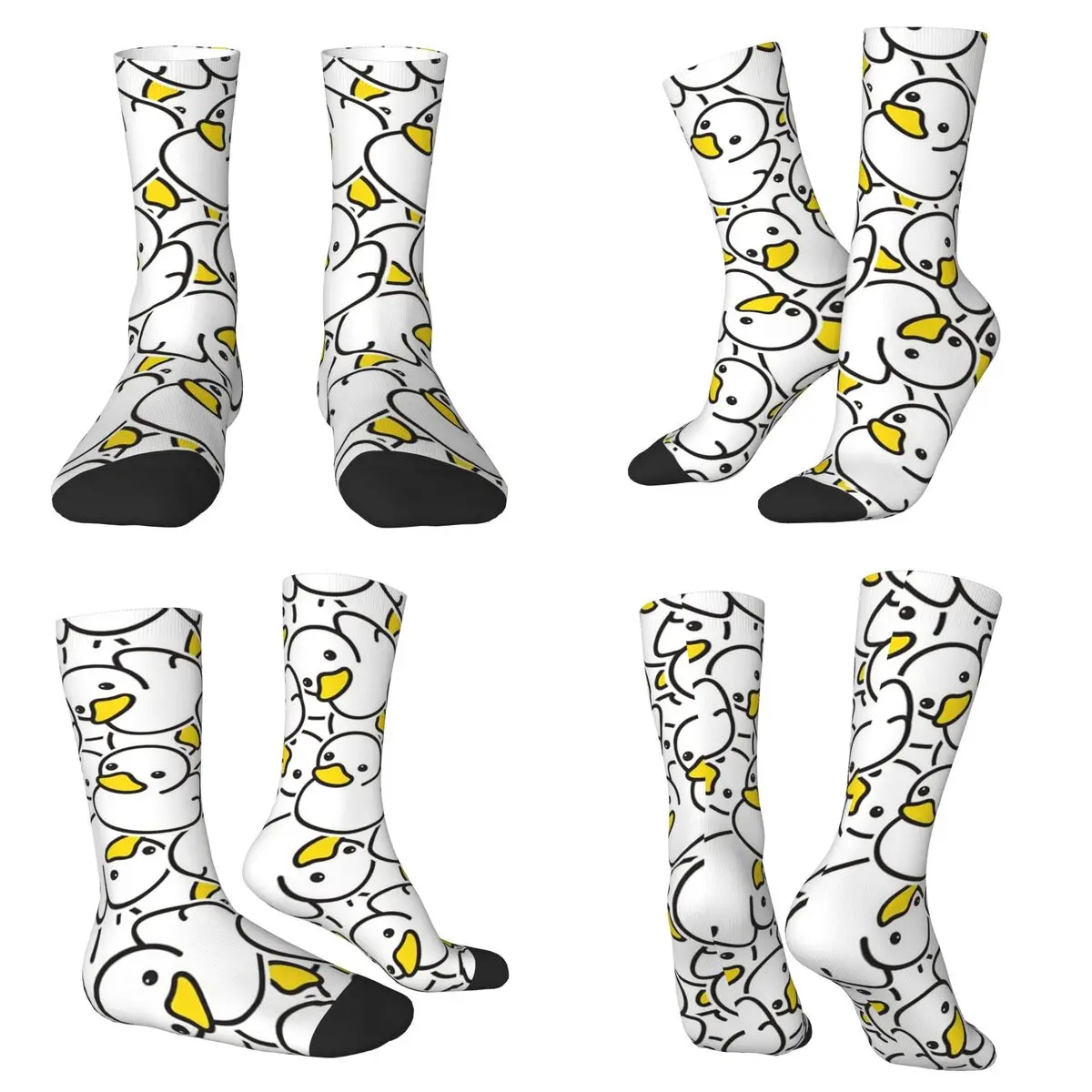 Chubby Duck Fluffy Cartoon Animal Socks Harajuku Sweat Absorbing Stockings All Season Long Socks for Unisex Valentine's Day Gift