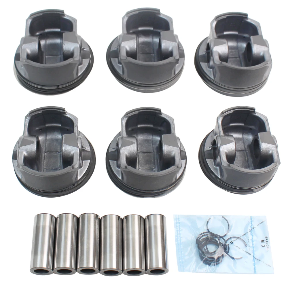 6pcs STD Piston 11257506222 11257506252 07119934460 For BMW 330Ci 530i X3 30i Z3 3.0i Z4 30i E46 E39 E60 E83 E53 2001-2007 view 2