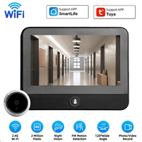 Tuya Wireless Radar Doorbell WiFi Door Peepholes HD Camera PIR Motion Detection 1080P Night Vision 4.3 Inch Video Door Bell