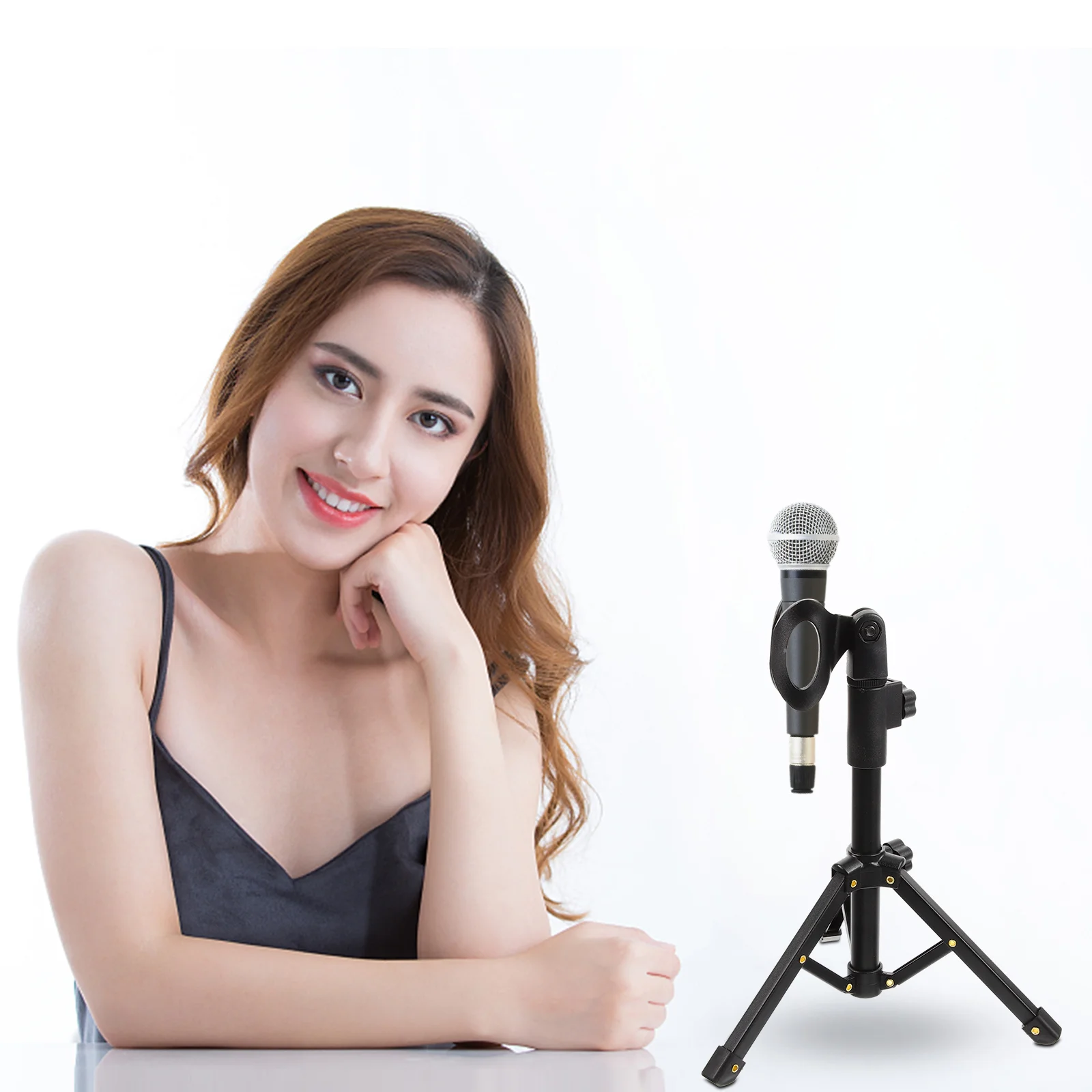 

Microphone Stand Desktop Mic Stand Telescopic Support Microphone Stand with Microphone Clip microphone support