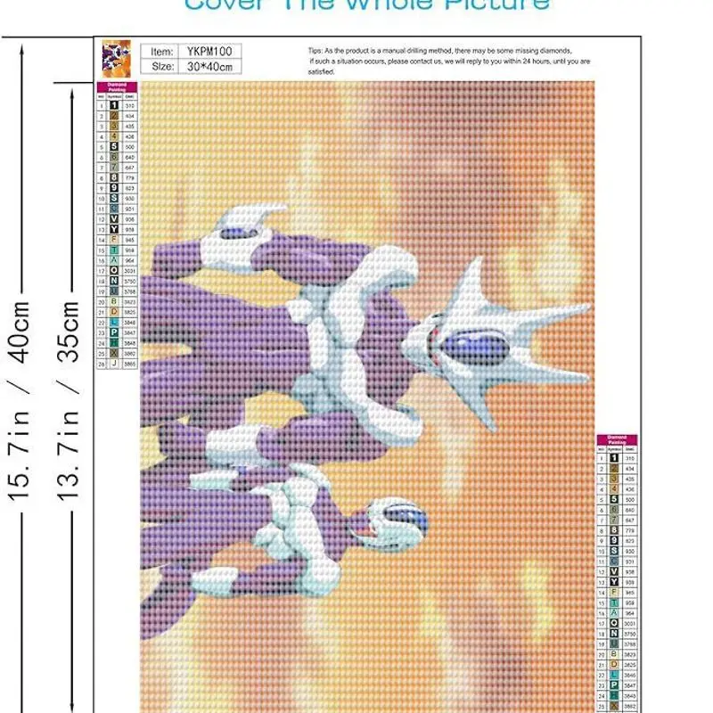 1PC 5D DIY Diamond Painting Full Drill Kit dengan Karakter Anime Dragon Ball Z Cooler & Meta-Cooler, Kristal Besar 40x50CM