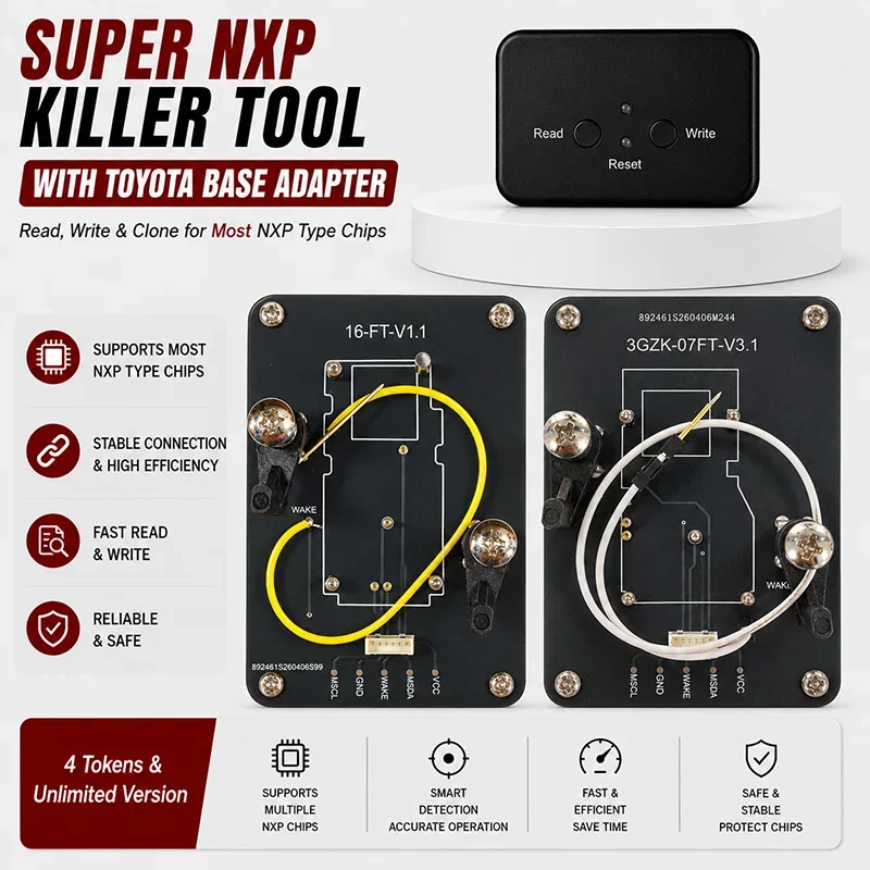 

Super NXP Killer Read Copy Device With Adapter Base For Toyota Key All NXP Smart Keys Clones Unlimited Version