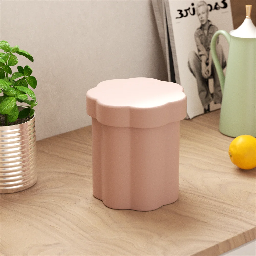 Large Floral Column Storage Jar with Lid Silicone Molds for Cement DIY Concrete Plant Pot Making Mould Home Decor