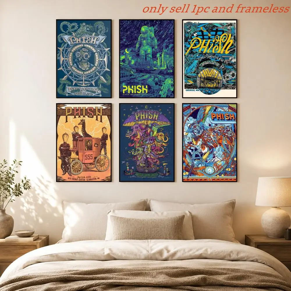 Band Rock Music Phish-Band Poster HD Home Sticky Wall Waterproof Home Living Room Bar Aesthetic Decor