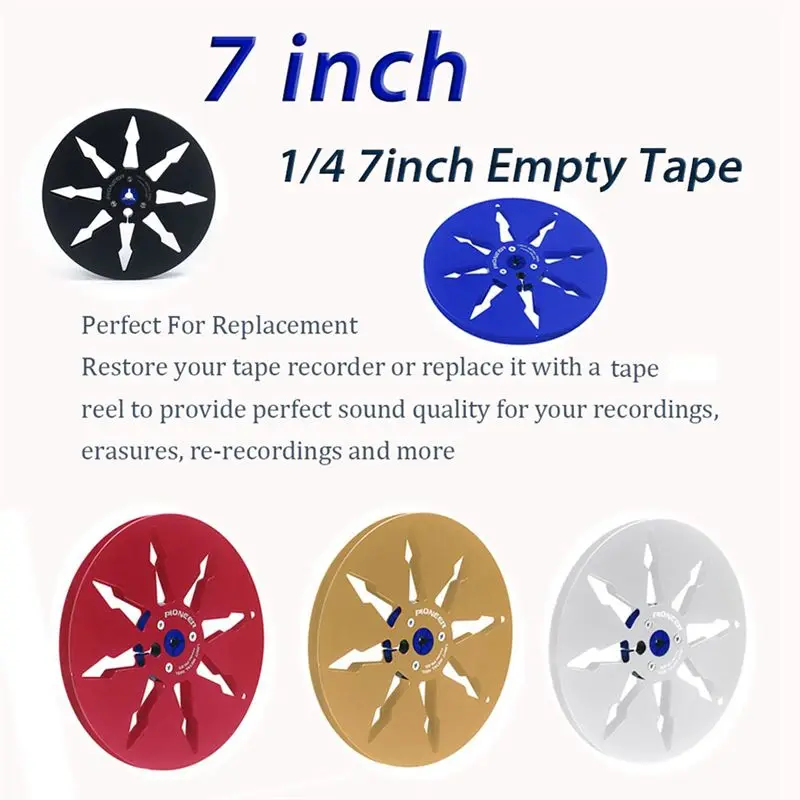 -[A51I Digital]7 Inch 8 Hole Opener Empty Reel Aluminum Tape Recorders Forpioneer Analog Audio Recorder Silver
