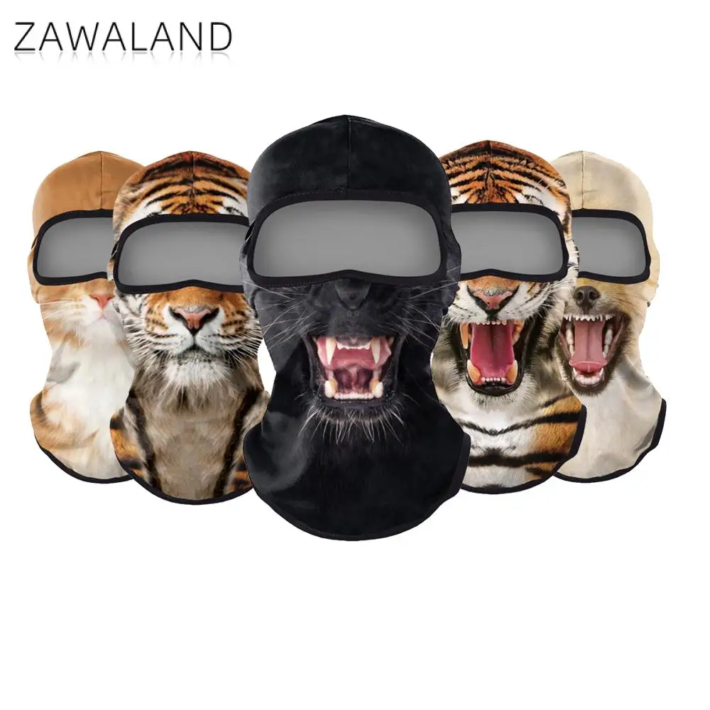 Zawaland New Fashion Cosplay Costom Halloween 3D Animal Print Full Face Hood Party Carnival Character Outfits